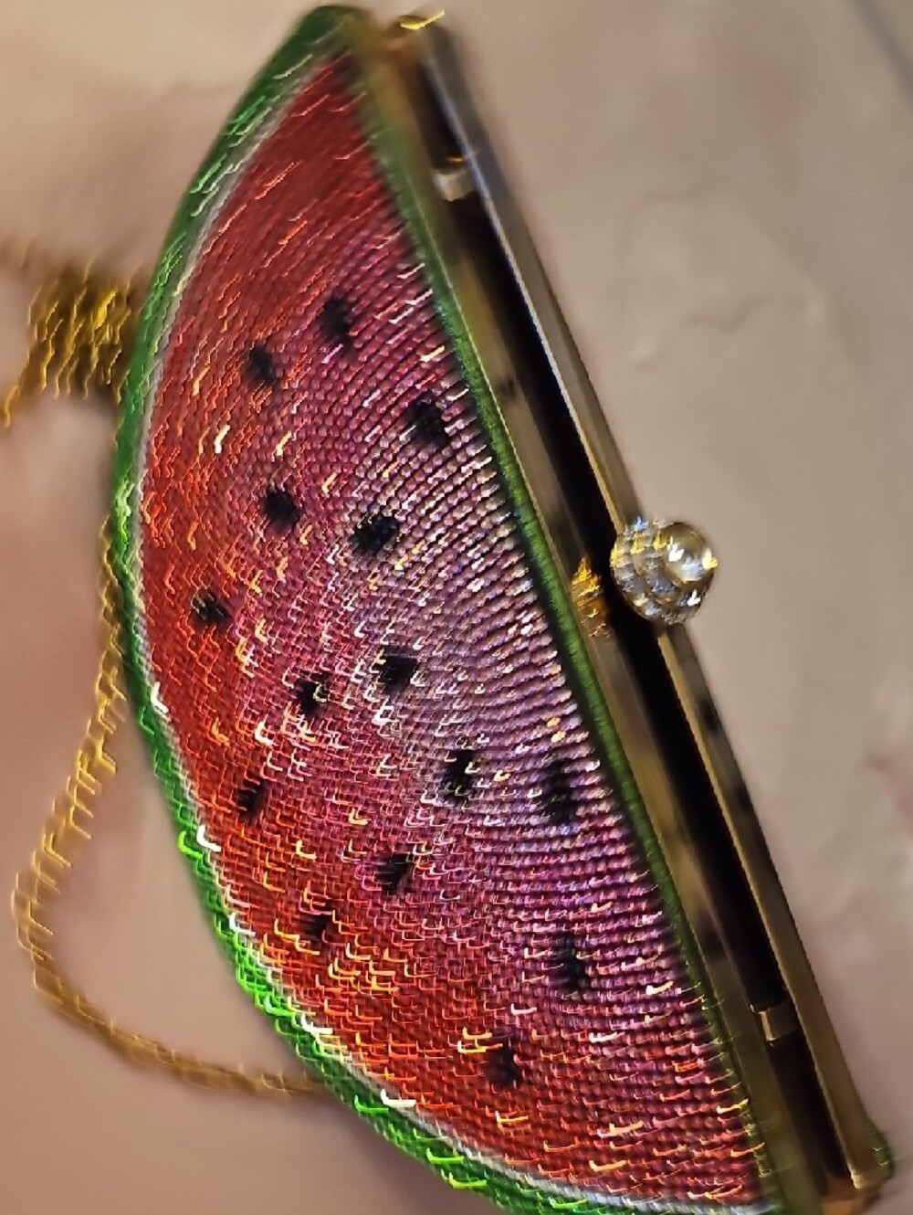 Watermelon Crystal Clutch Bag - Pink/Green - Picture 11 of 14